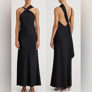 NEW Significant Other Lucile Draped Maxi Dress in black AU 12 US 10
